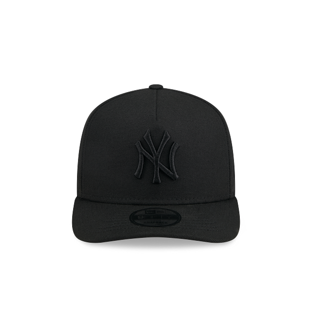 MEN'S NEW ERA MLB 9FIFTY A-FRAME NEW YORK YANKEES ALL BLACK SNAPBACK HAT