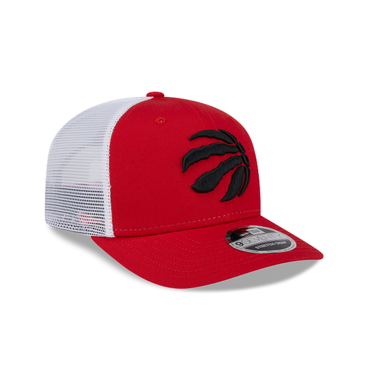 MEN'S NEW ERA NBA TORONTO RAPTORS 9SEVENTY STRETCH-SNAP TRUCKER RED & WHITE SNAPBACK HAT