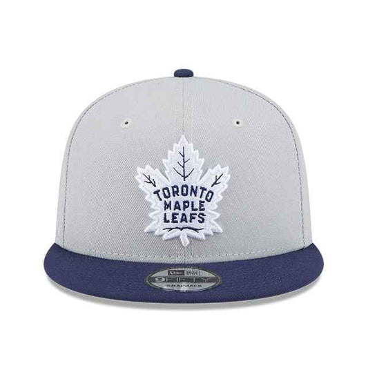 MEN'S NEW ERA NHL TORONTO MAPLE LEAFS 9FIFTY GREY & NAVY BLUE 2 TONE SNAPBACK HAT