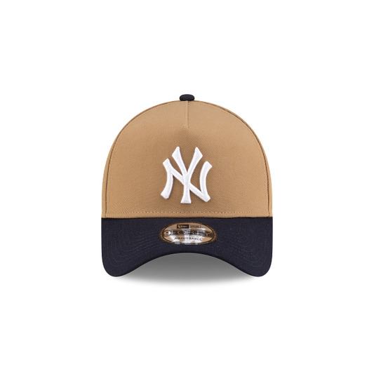 MEN'S NEW ERA MLB 9FORTY CHASE A-FRAME NEW YORK YANKEES KHAKI & NAVY BLUE SNAPBACK HAT