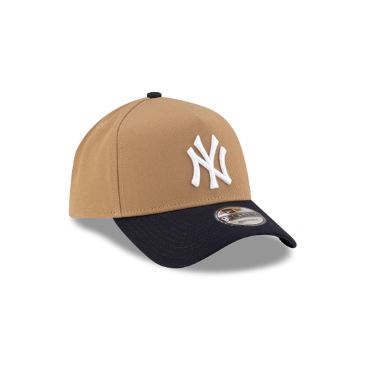 MEN'S NEW ERA MLB 9FORTY CHASE A-FRAME NEW YORK YANKEES KHAKI & NAVY BLUE SNAPBACK HAT