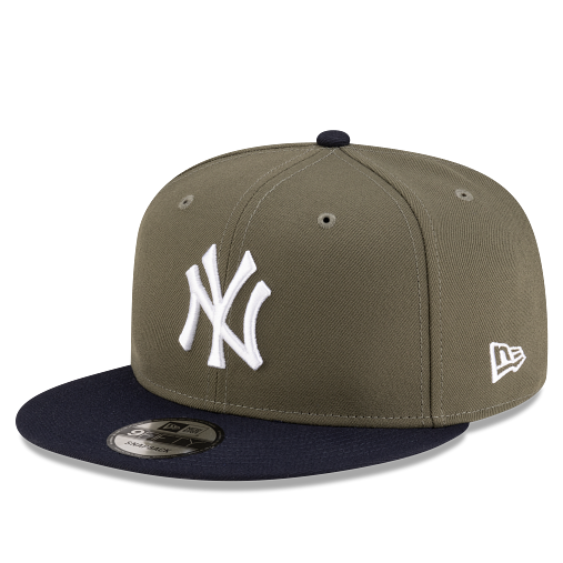 MEN'S NEW ERA MLB CHASE 9FIFTY NEW YORK YANKEES OLIVE GREEN & NAVY BLUE SNAPBACK HAT
