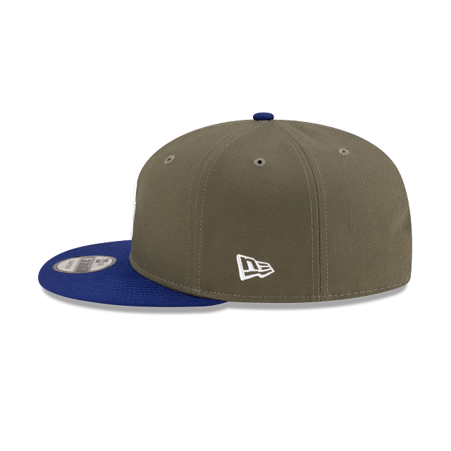MEN'S NEW ERA MLB CHASE 9FIFTY LOS ANGELES DODGERS OLIVE GREEN & ROYAL BLUE SNAPBACK HAT