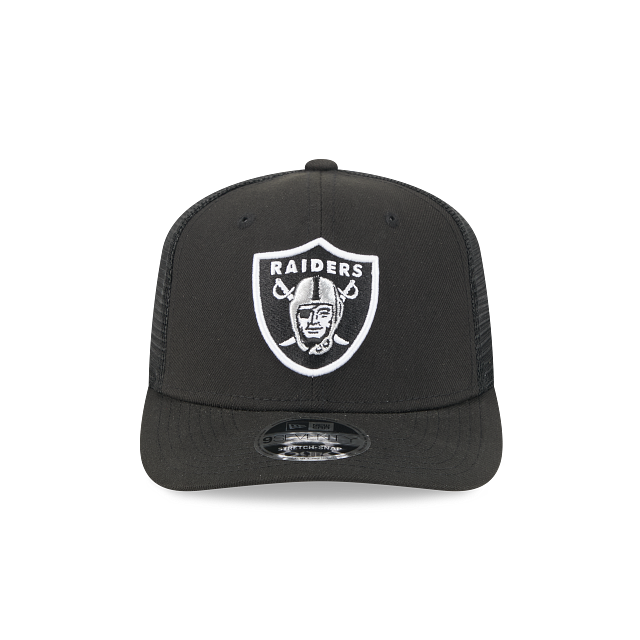 MEN'S NEW ERA NFL LAS VEGAS RAIDERS 9SEVENTY STRETCH-SNAP TRUCKER BLACK SNAPBACK HAT