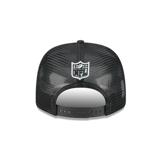 MEN'S NEW ERA NFL LAS VEGAS RAIDERS 9SEVENTY STRETCH-SNAP TRUCKER BLACK SNAPBACK HAT