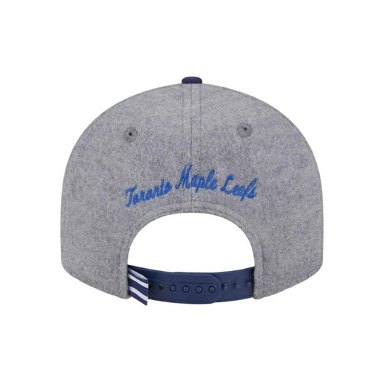 MEN'S NEW ERA NHL EASTERN CONFERENCE TORONTO MAPLE LEAFS 9FIFTY LOW PROFILE HEATHER GREY & NAVY BLUE 2 TONE SNAPBACK HAT