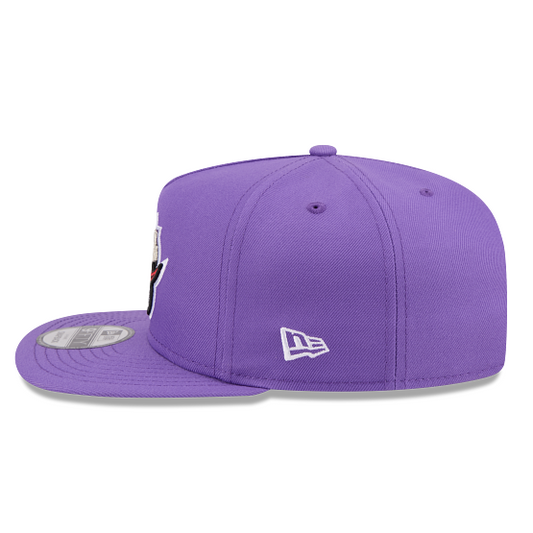 MEN'S NEW ERA NBA 9FIFTY A-FRAME 1995-96 INAUGURAL SEASON TORONTO RAPTORS DINO LOGO PURPLE SNAPBACK HAT