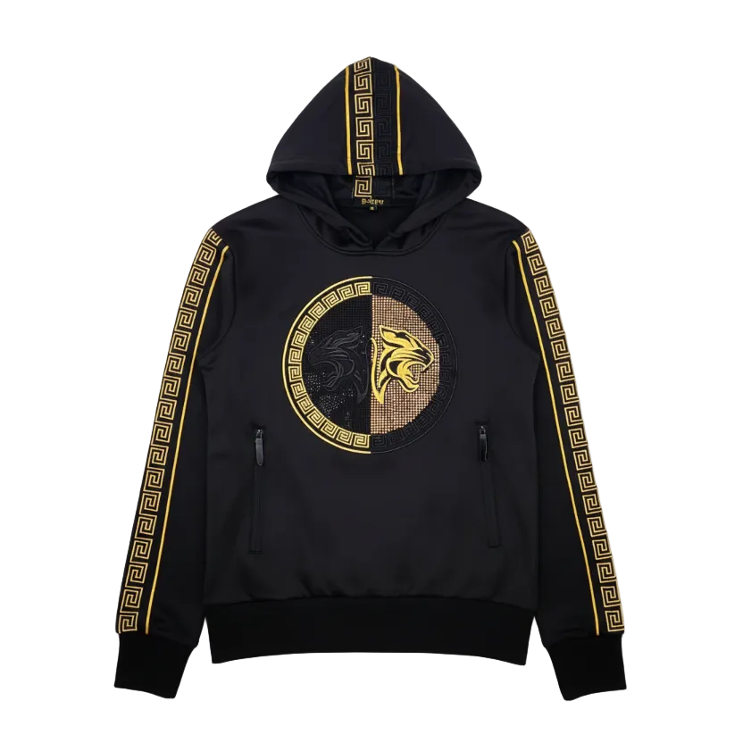 MEN'S RHINESTONE PULLOVER SWEATER (BLACK/GOLD)