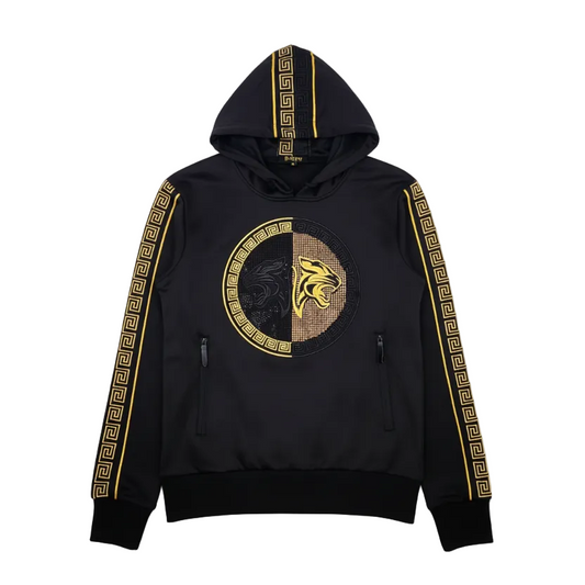 MEN'S RHINESTONE PULLOVER SWEATER (BLACK/GOLD)