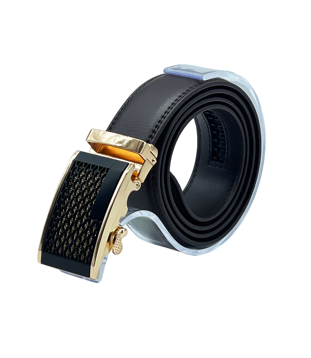 MEN'S ADJUSTABLE DESIGNER BELT (BLACK)