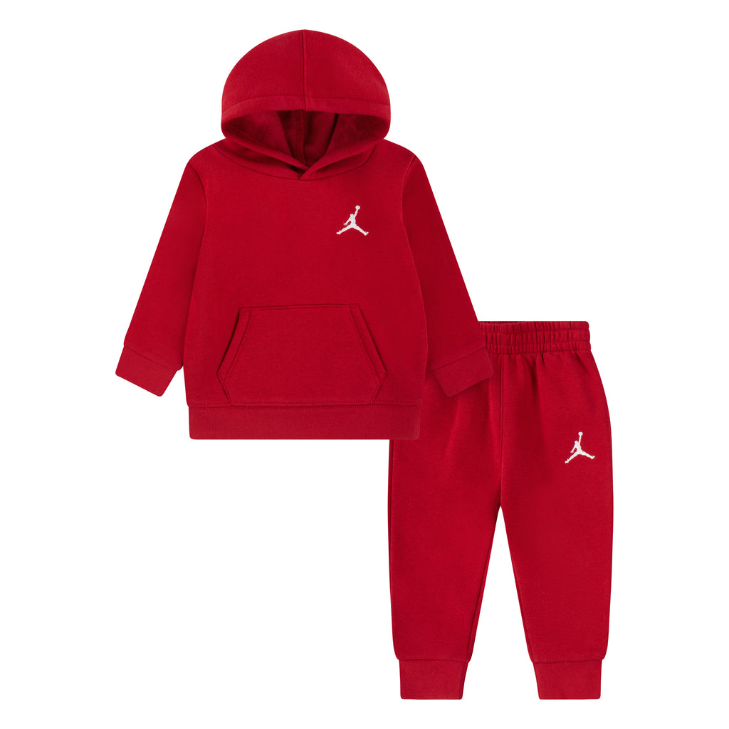 JORDAN INFANTS ESSENTIAL FLEECE RED HOODIE/JOGGER SET (SIZE 12M-24M)