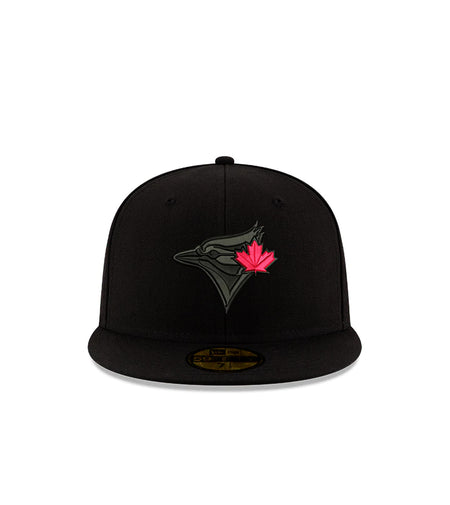 59FIFTY MEN'S MLB TORONTO BLUE JAYS BLACK W/ RED LEAF FITTED HAT