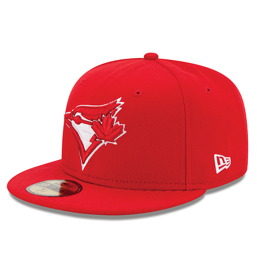 MEN'S NEW ERA MLB 59FIFTY TORONTO BLUE JAYS RED & WHITE FITTED HAT