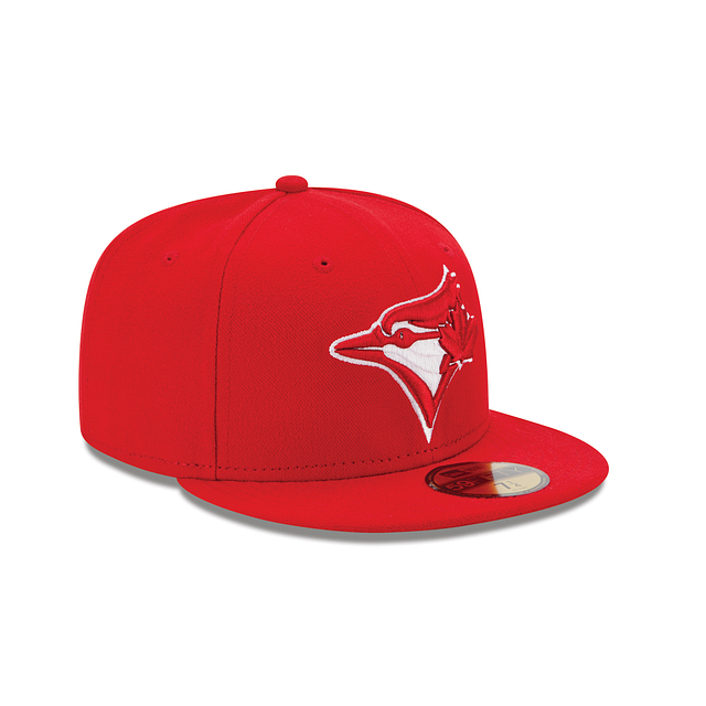 MEN'S NEW ERA MLB 59FIFTY TORONTO BLUE JAYS RED & WHITE FITTED HAT