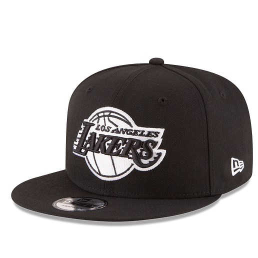 MEN'S NEW ERA NBA 9FIFTY LOS ANGELES LAKERS BASIC BLACK & WHITE SNAPBACK HAT