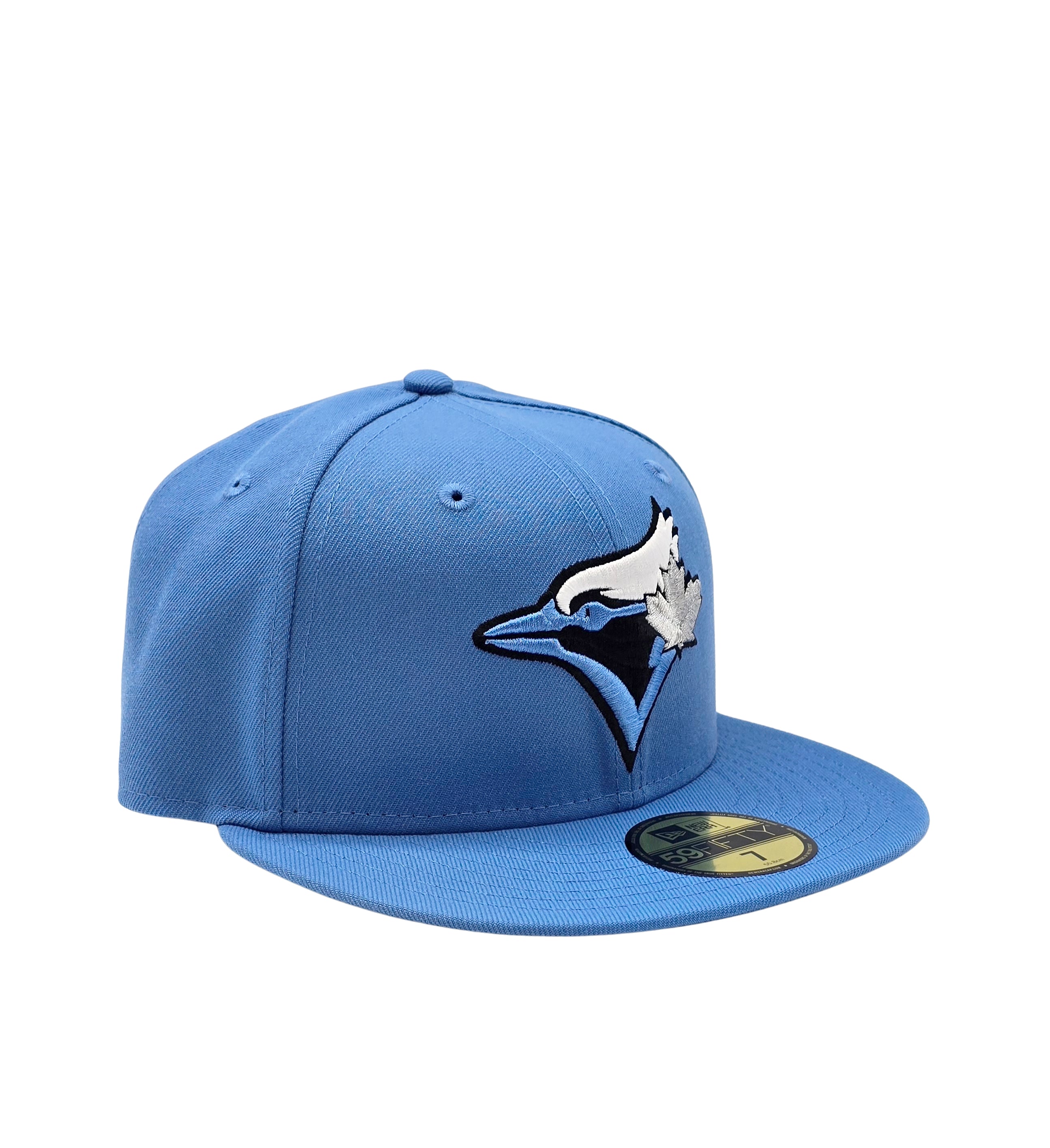 59FIFTY NEW ERA MLB TORONTO BLUE JAYS AIR FORCE BLUE WITH SILVER LEAF FITTED HAT