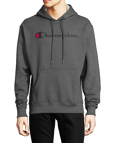 CHAMPION SCRIPT LOGO HOODIE (CHARCOAL)