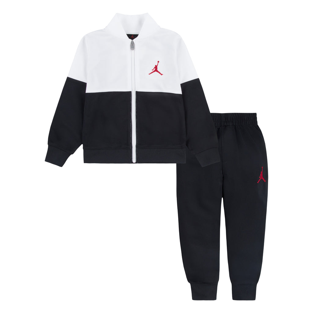 JORDAN BOY'S 2-PIECE JACKET AND TRACKPANTS SET (BLACK/WHITE SIZES 2T-4T)