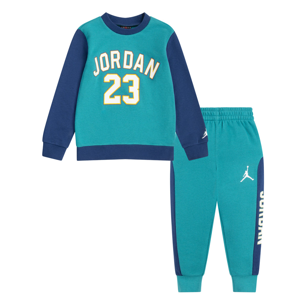 JORDAN TODDLER BOYS' 23 CREWNECK SET (TEAL)