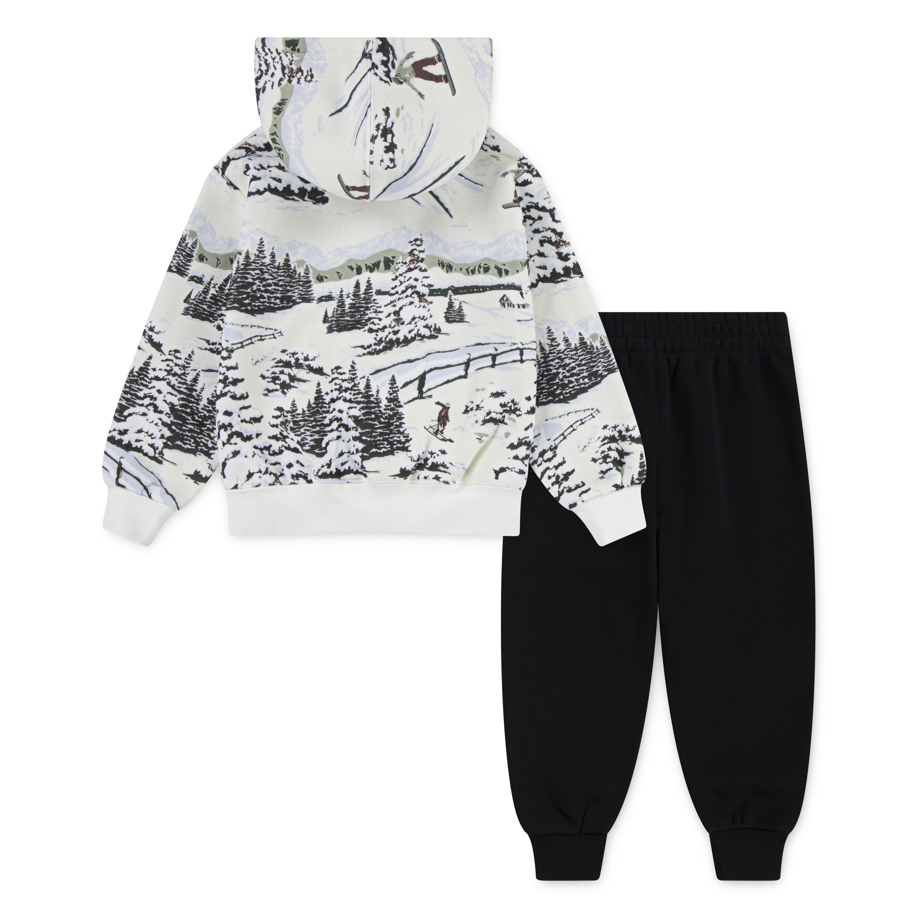 JORDAN TODDLER BOYS' 2-PIECE HOLIDAY WHITE HOODIE & BLACK JOGGER SET (SIZE 2T-4T)