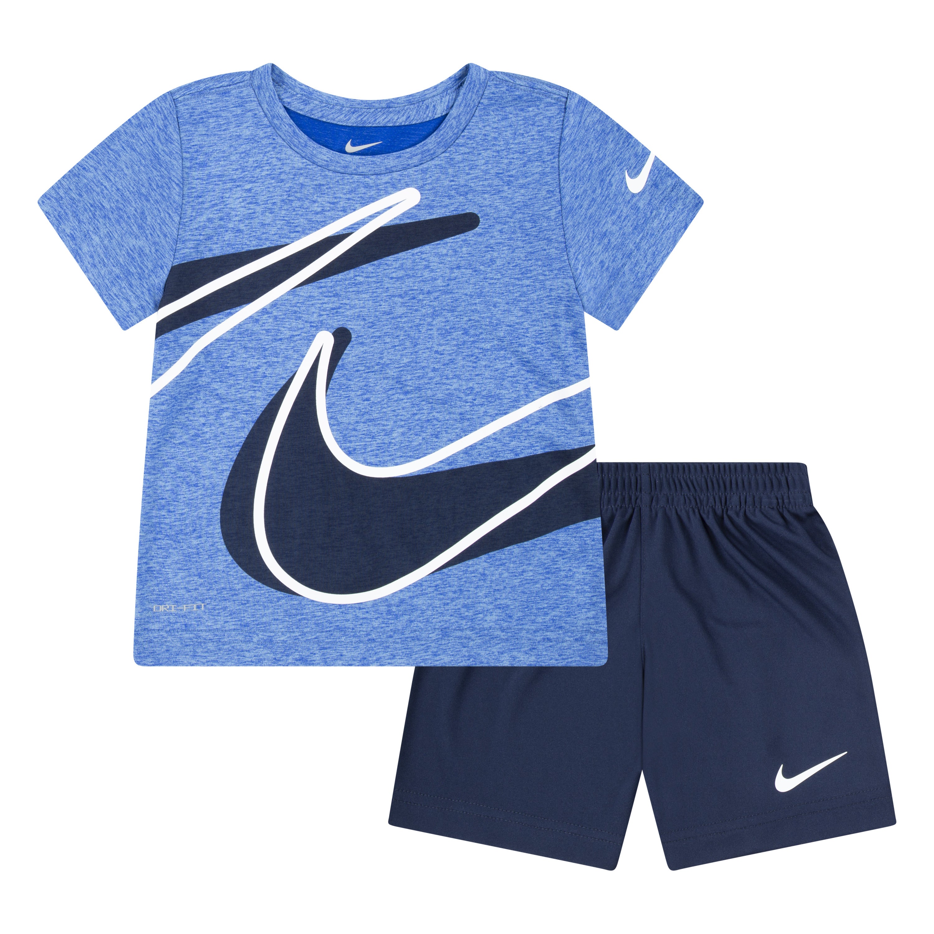 NIKE TODDLERS' DRI-FIT T-SHIRT & SHORTS SET (BLUE SIZE 2T-4T)