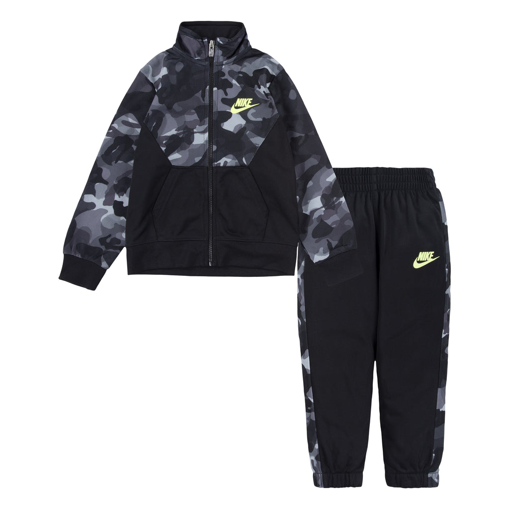 NIKE TODDLER CAMO TRACK JACKET AND PANTS SET (BLACK SIZE 2T-4T)