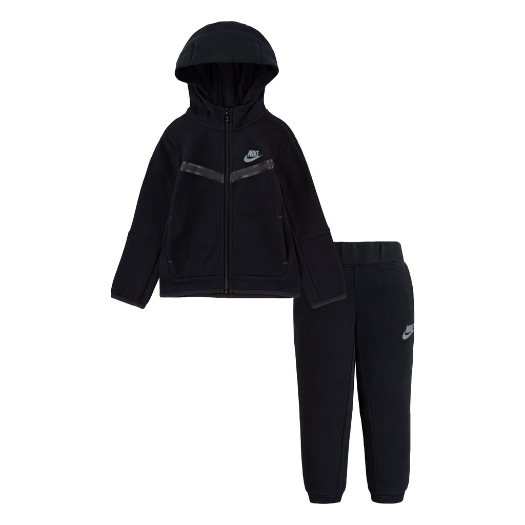 NIKE TODDLERS SPORTSWEAR TECH FLEECE ZIP HOODIE & PANTS SET (BLACK)