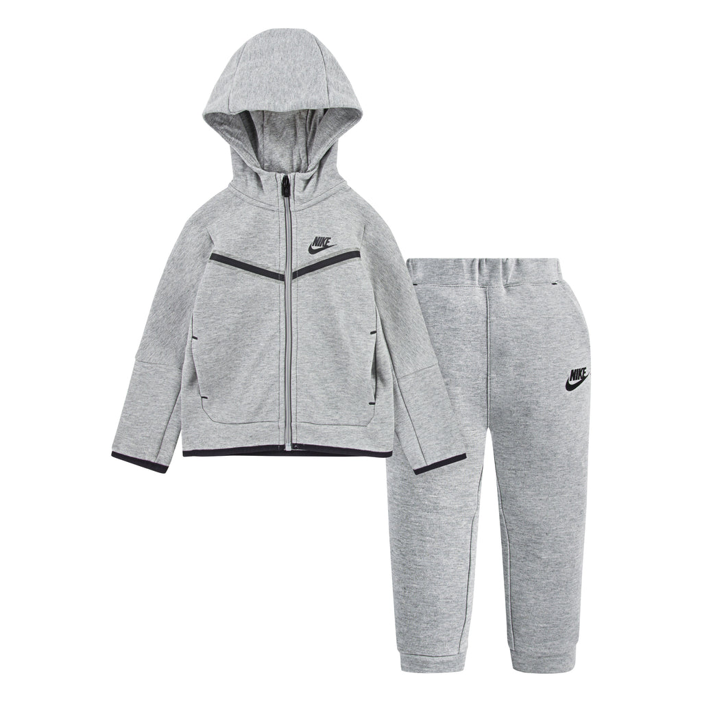 NIKE TODDLERS SPORTSWEAR TECH FLEECE ZIP HOODIE & PANTS SET (GREY)