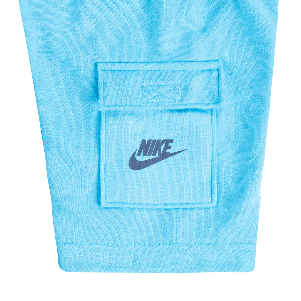 BOYS' TODDLER NIKE HBR T-SHIRT AND FRENCH TERRY CARGO SHORTS SET (BLUE SIZES 2T-4T)