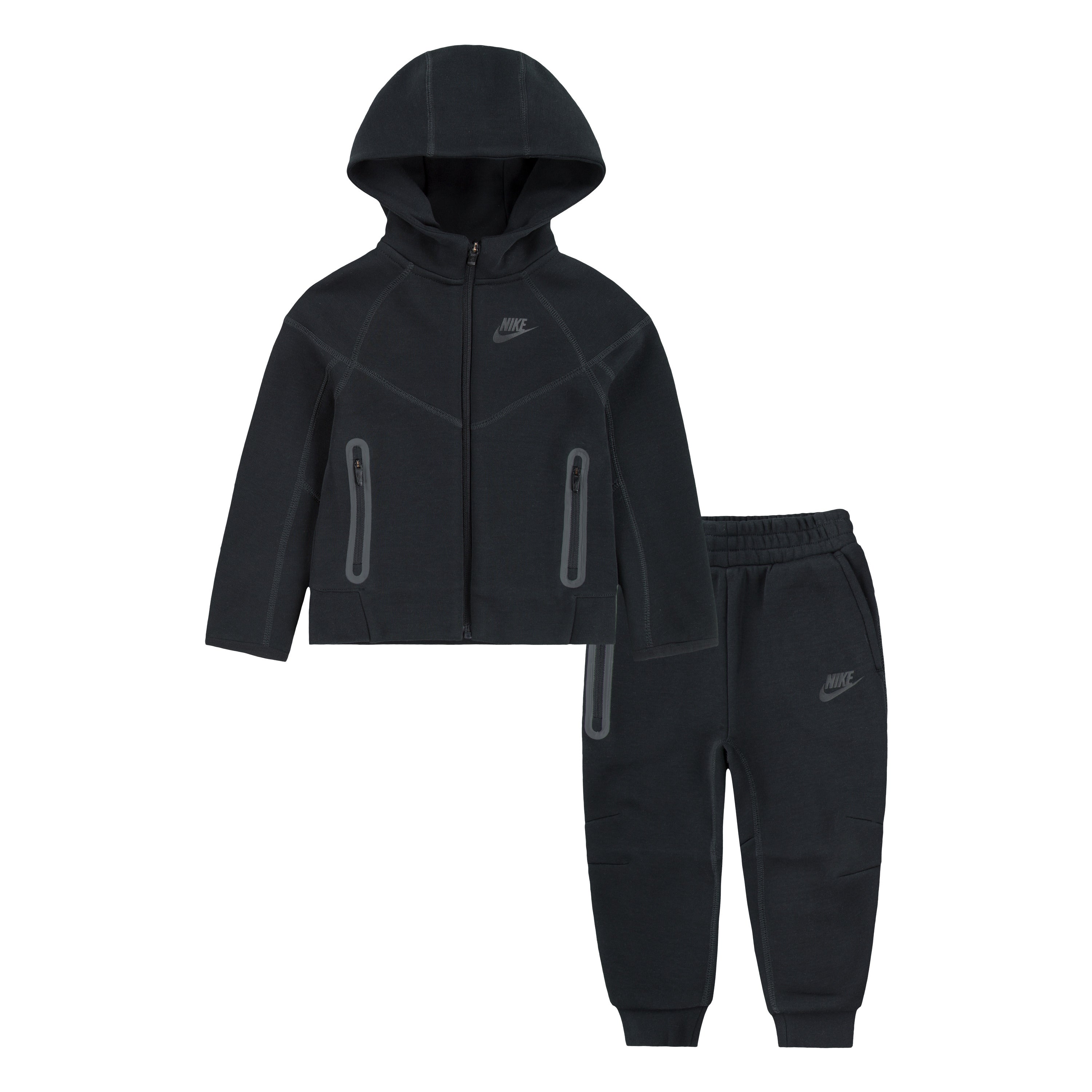 NIKE KIDS SPORTSWEAR TECH FLEECE FULL-ZIP SET (BLACK SIZE 2T-4T)
