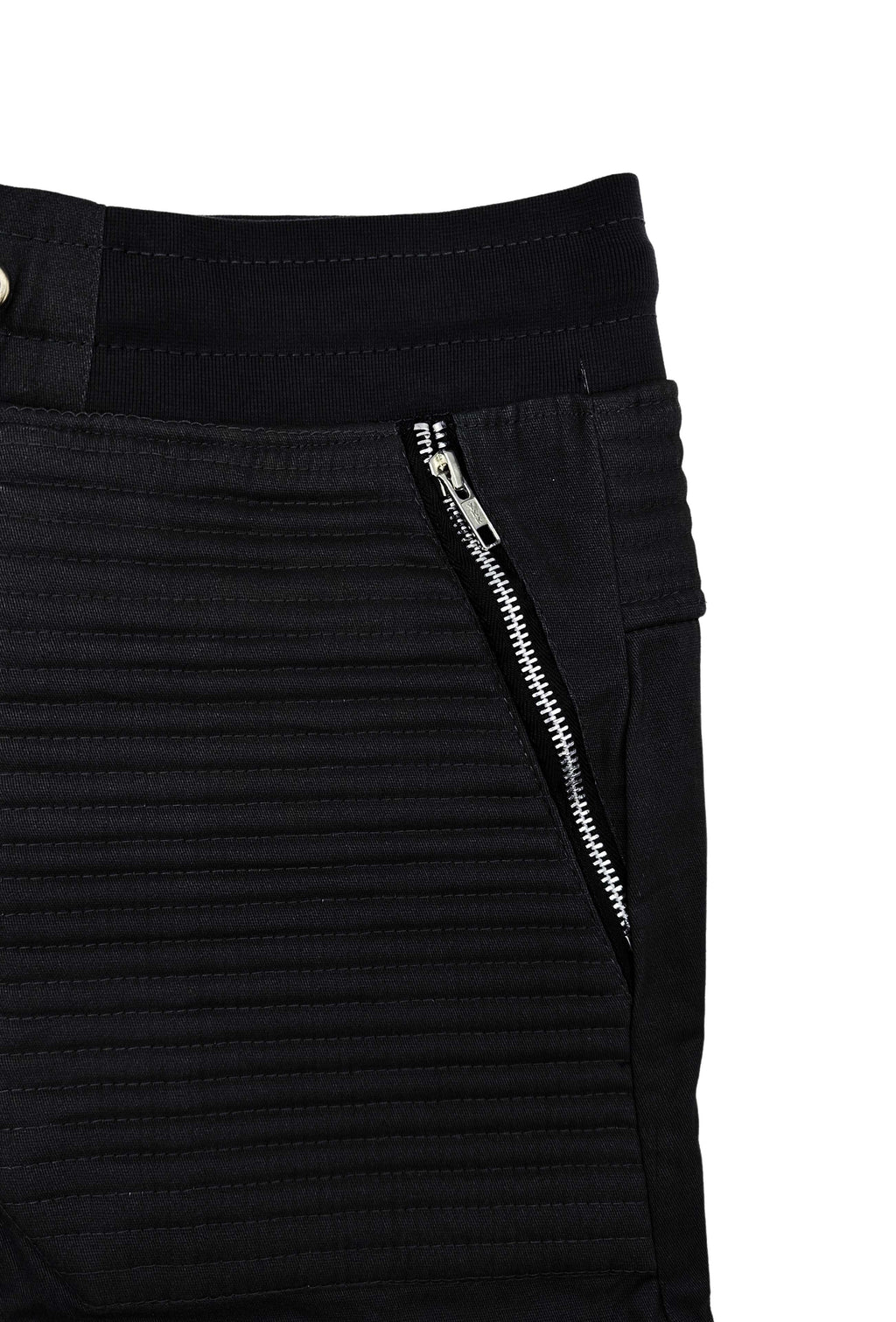 MEN'S ACELANDER BIKER ZIPPER SHORTS (BLACK)