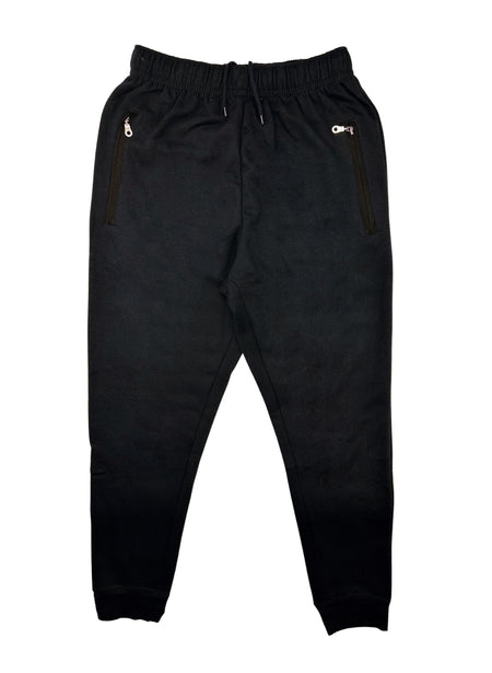 MEN'S FLEECE JOGGER WITH ZIPPER POCKETS (BLACK)