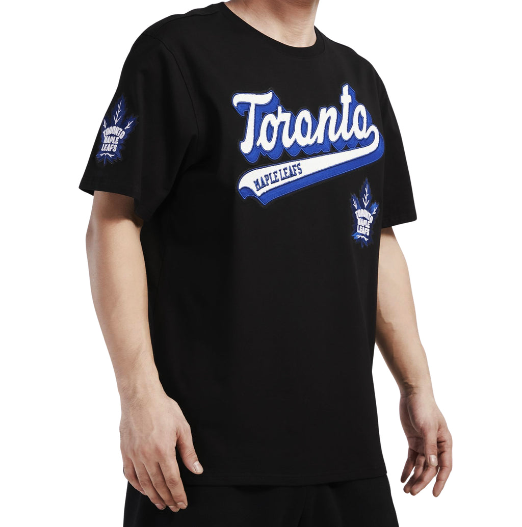 PRO STANDARD NHL TORONTO MAPLE LEAFS SCRIPT TAIL MEN'S BLACK T-SHIRT