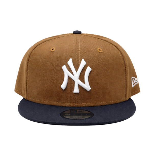 9FIFTY NEW ERA MEN'S MLB NEW YORK YANKEES BROWN/NAVY BLUE SNAPBACK HAT