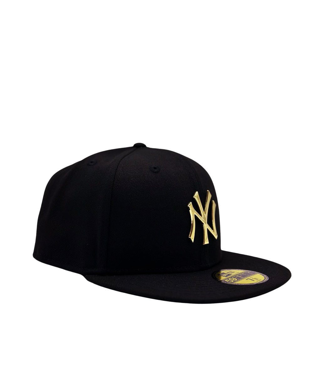 NEW ERA 59FIFTY NEW YORK YANKEES BLACK/GOLD METAL BADGE FITTED HAT