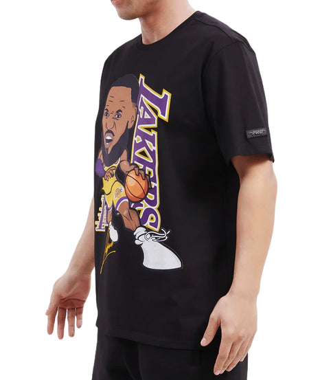 PRO STANDARD NBA LOS ANGELES LAKERS LEBRON JAMES #6 DRIVE MEN'S BLACK T-SHIRT