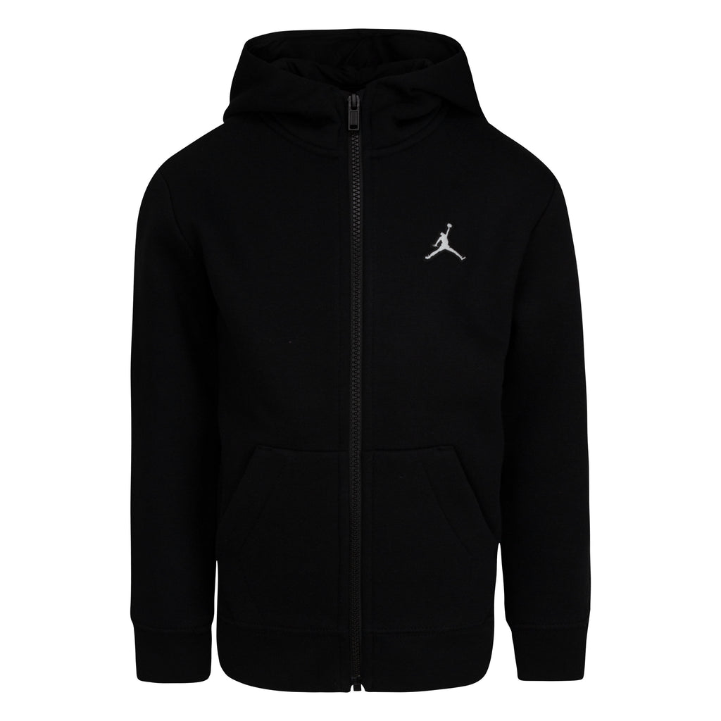 JORDAN KIDS ESSENTIAL PULLOVER ZIP-UP HOODIE SET (BLACK SIZE 4-7Y)