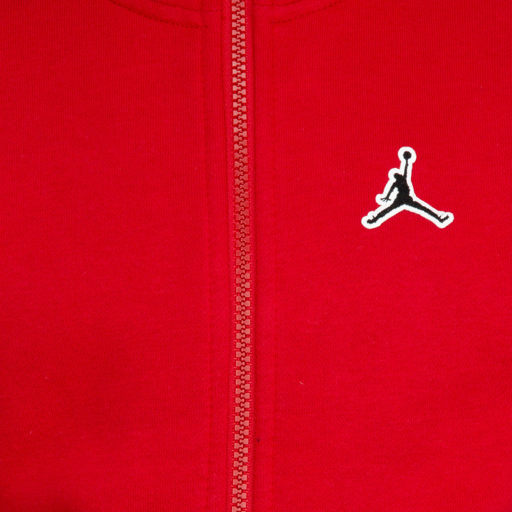 JORDAN KIDS ESSENTIAL PULLOVER ZIP-UP HOODIE SET (RED SIZE 4-7Y)