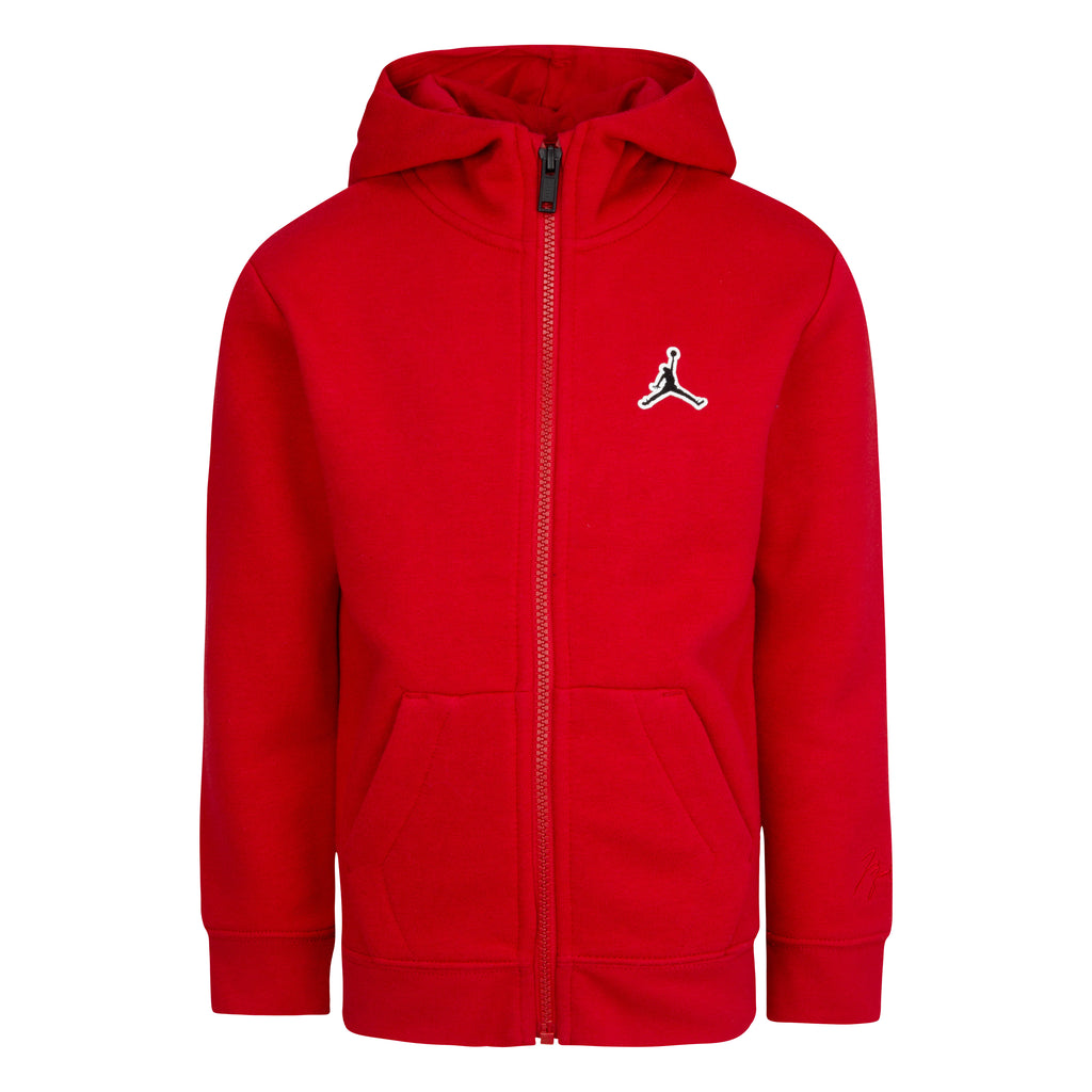 JORDAN KIDS ESSENTIAL PULLOVER ZIP-UP HOODIE SET (RED SIZE 4-7Y)