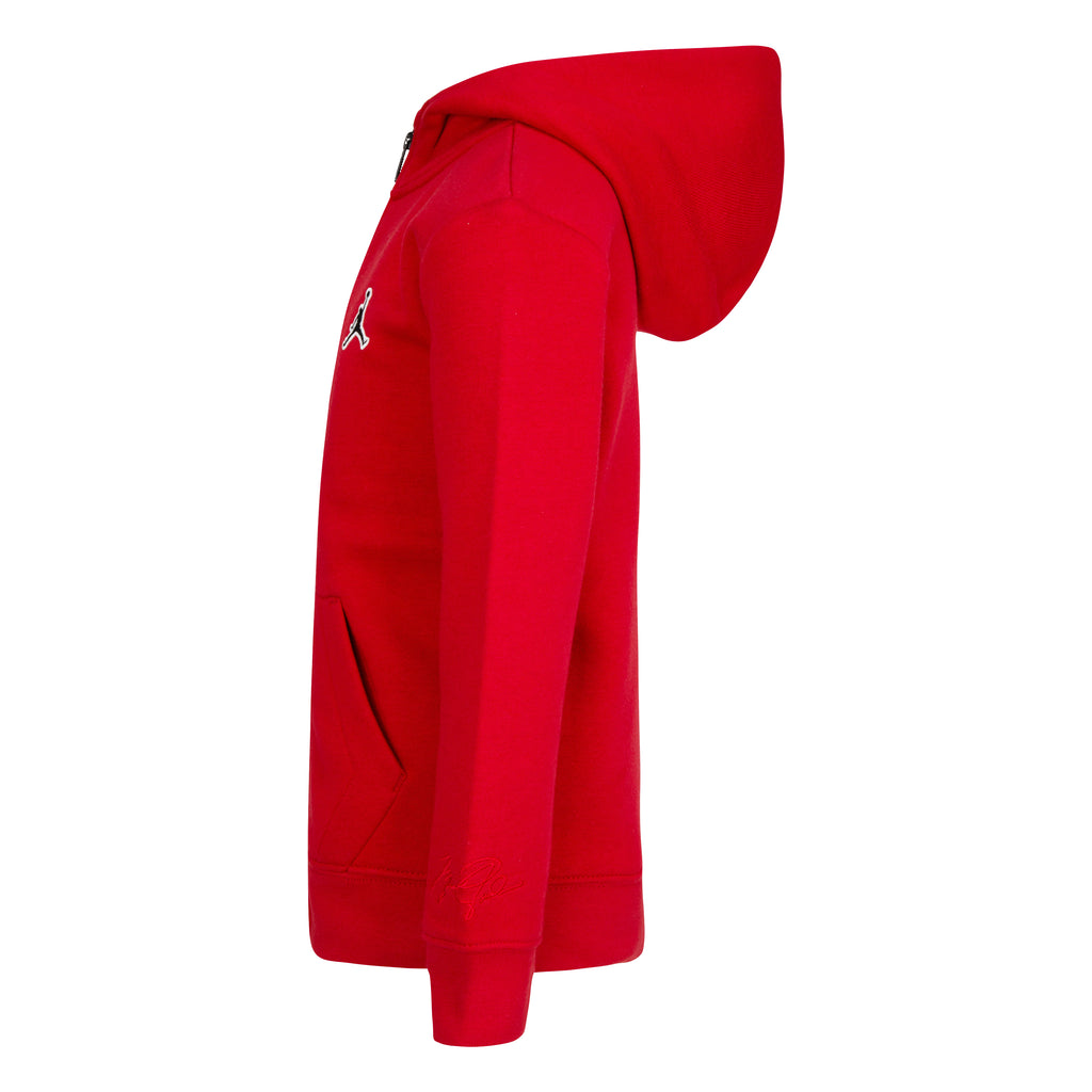 JORDAN KIDS ESSENTIAL PULLOVER ZIP-UP HOODIE SET (RED SIZE 4-7Y)