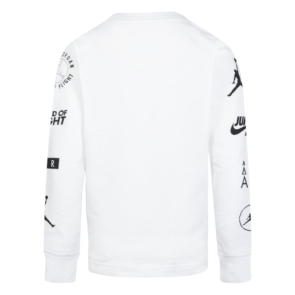 JORDAN KIDS' LEVEL UP LONG SLEEVE T-SHIRT (WHITE)