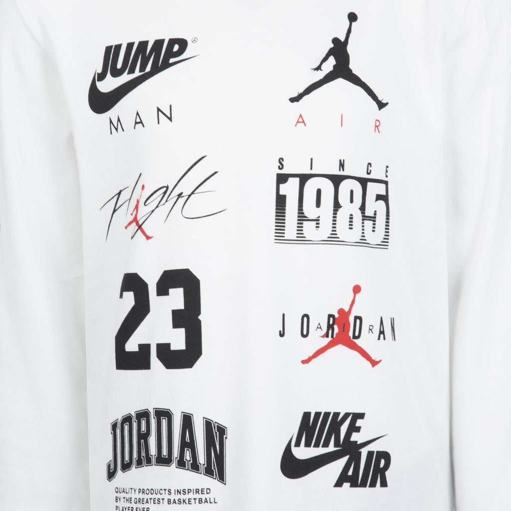 JORDAN KIDS' LEVEL UP LONG SLEEVE T-SHIRT (WHITE)