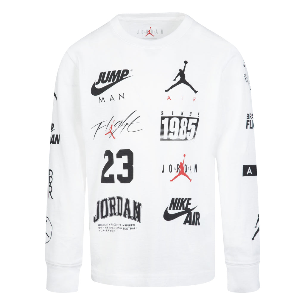 JORDAN KIDS' LEVEL UP LONG SLEEVE T-SHIRT (WHITE)