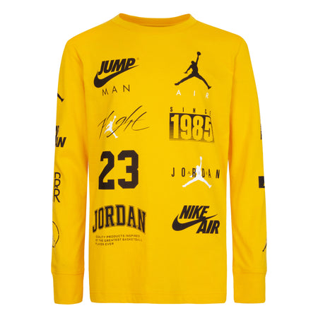 JORDAN KIDS' LEVEL UP LONG SLEEVE T-SHIRT (YELLOW)