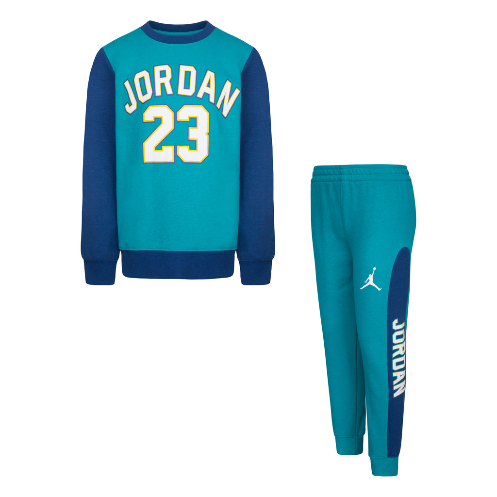 JORDAN KIDS' 23 CREWNECK SET (TEAL)