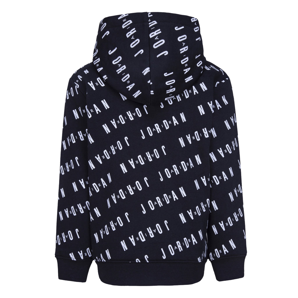 KIDS' JORDAN ESSENTIALS PRINTED PULLOVER HOODIE (BLACK SIZE 4-7)