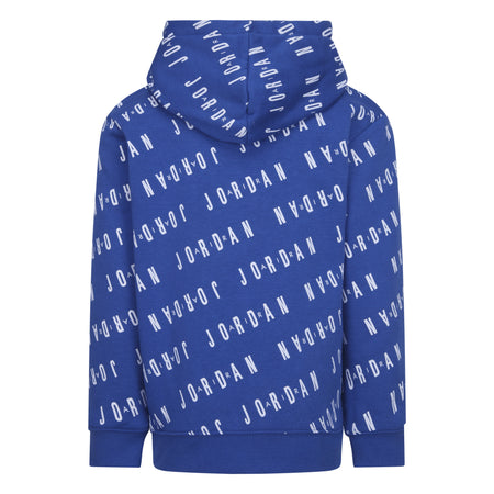 KIDS' JORDAN ESSENTIALS PRINTED PULLOVER HOODIE (BLUE SIZE 4-7)