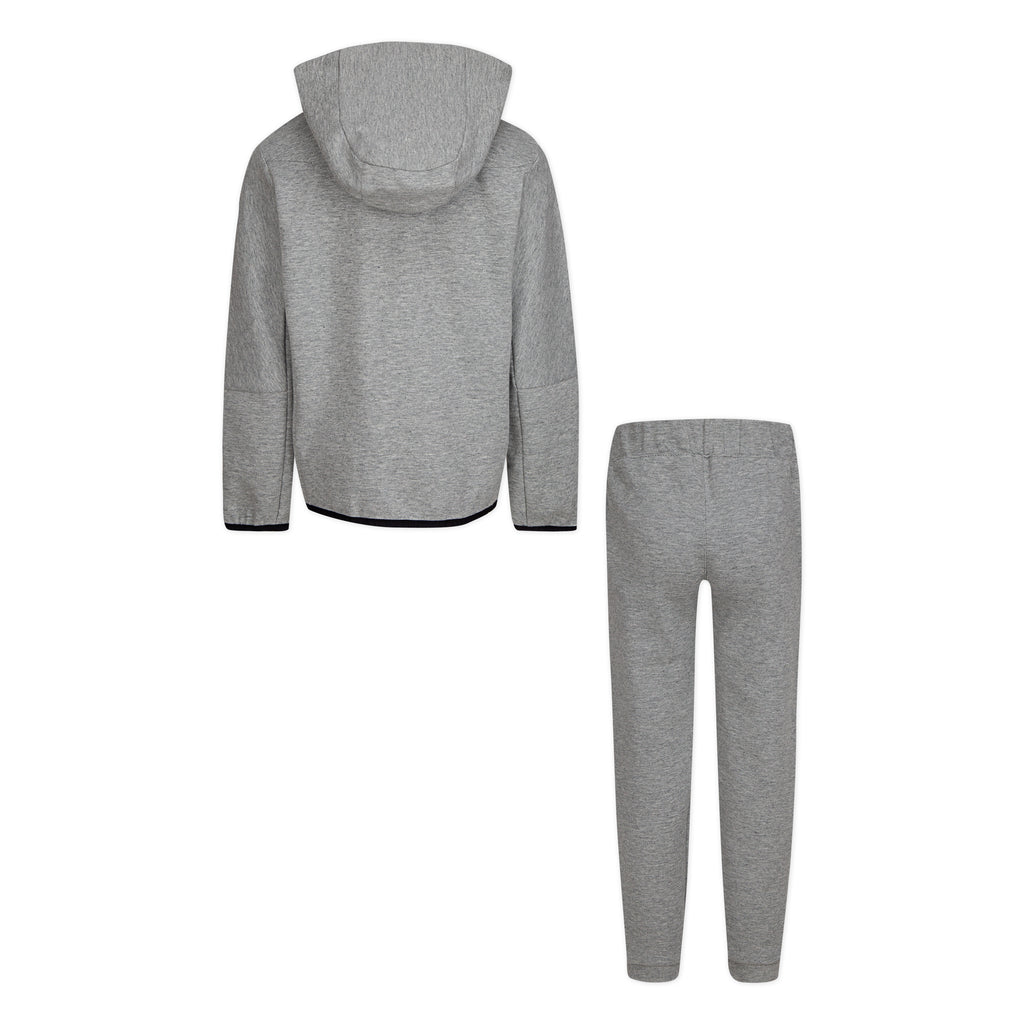 NIKE KIDS SPORTSWEAR TECH FLEECE ZIP HOODIE & PANTS SET (GREY)