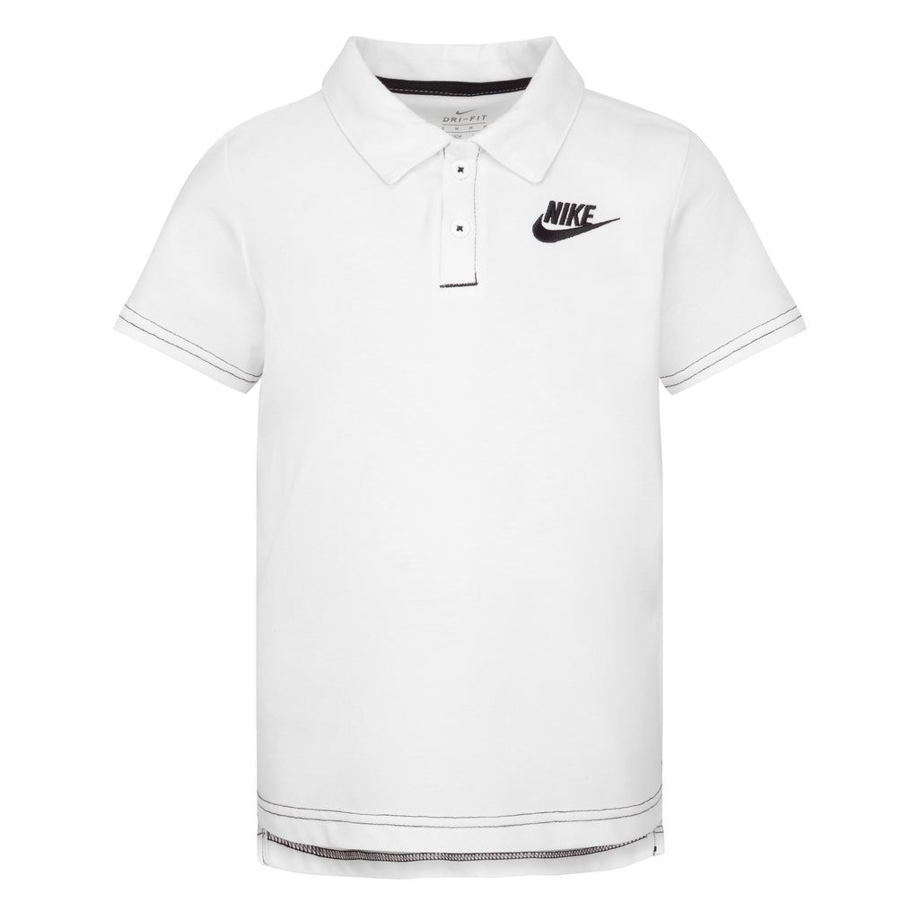 NIKE KIDS DRI-FIT POLO T-SHIRT (WHITE SIZE 4-7Y)