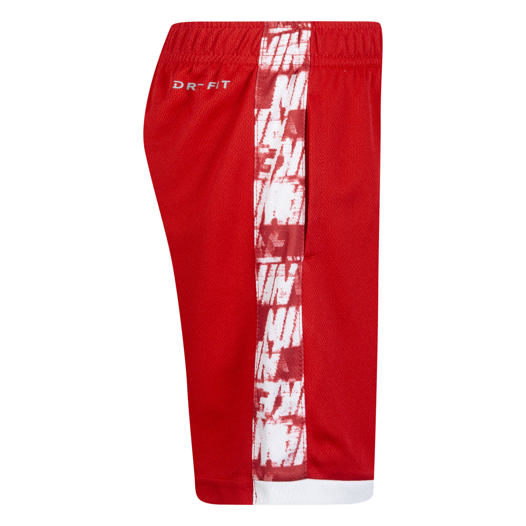 NIKE KIDS DRI-FIT SHORTS (RED SIZE 4-7Y)